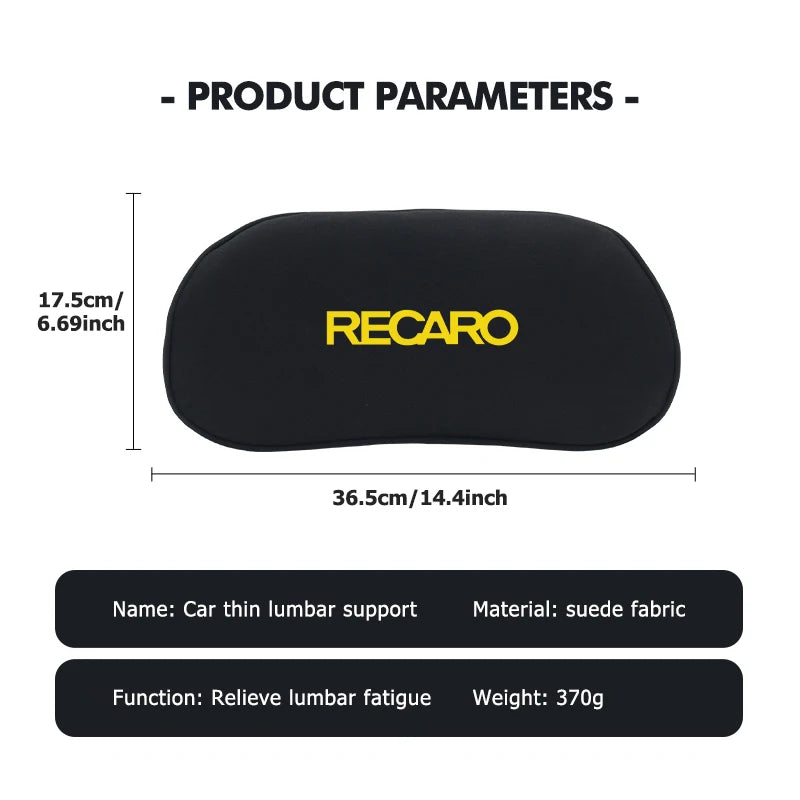 Coussin lombaire Recaro Auto Ergonomique Suédine
