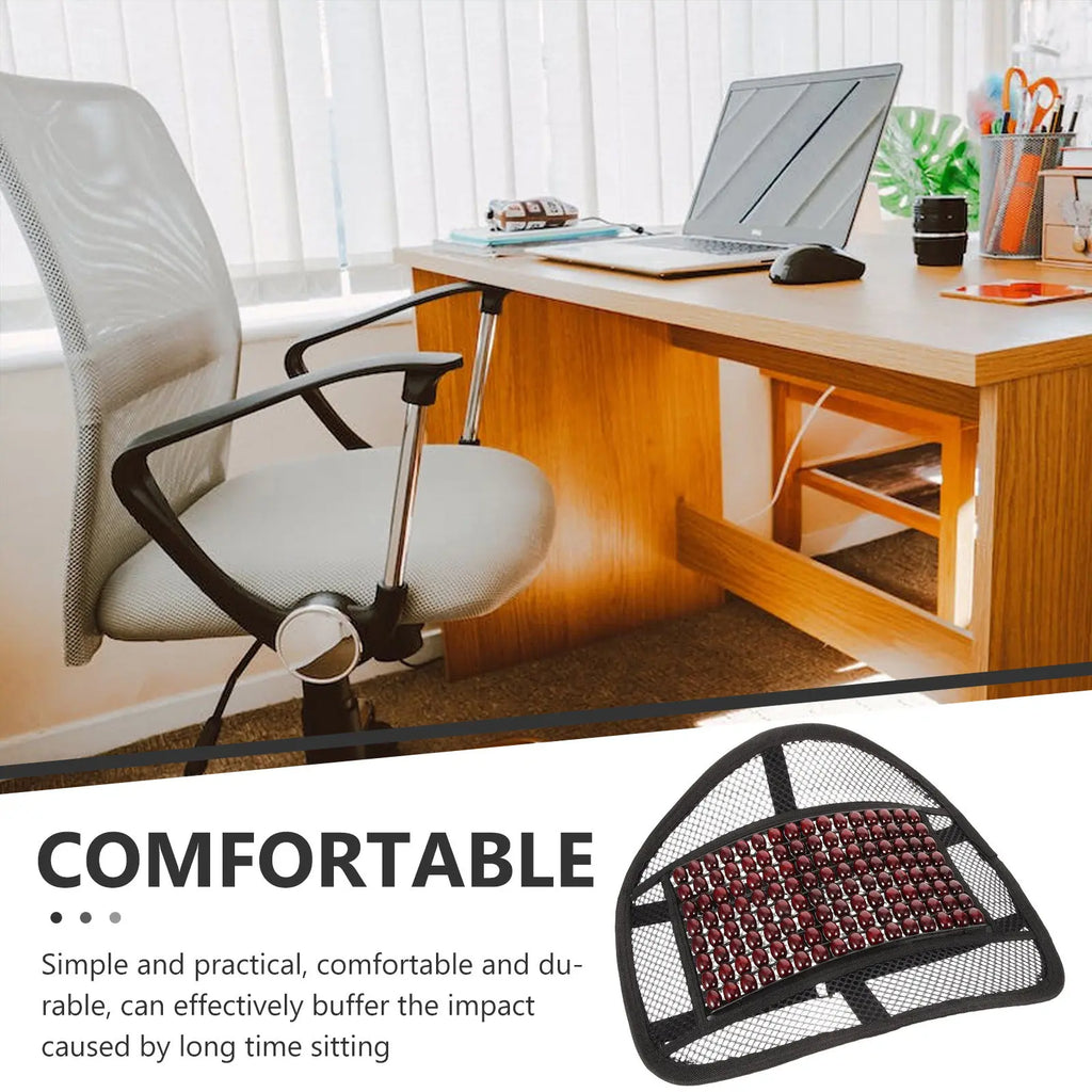 Coussin lombaire Ergonomique Perles Bois Voiture Bureau