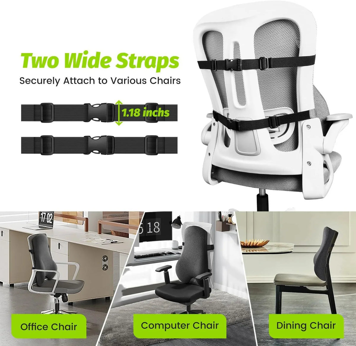 Coussin lombaire Chaise Bureau Mémoire Forme Respirant